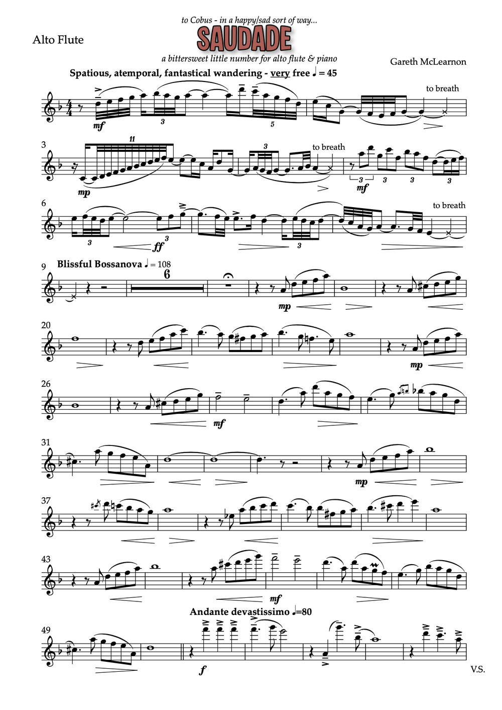 Saudade | Bossa Nova for Alto Flute & Piano — Gareth McLearnon